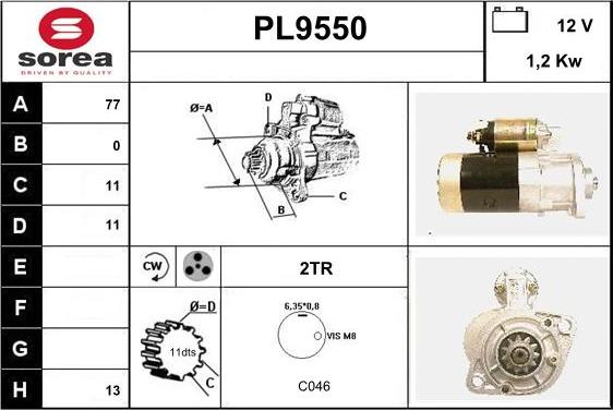 SNRA PL9550 - Стартер mashina-shop.ru