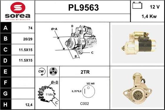 SNRA PL9563 - Стартер mashina-shop.ru