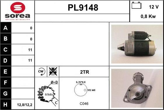 SNRA PL9148 - Стартер mashina-shop.ru