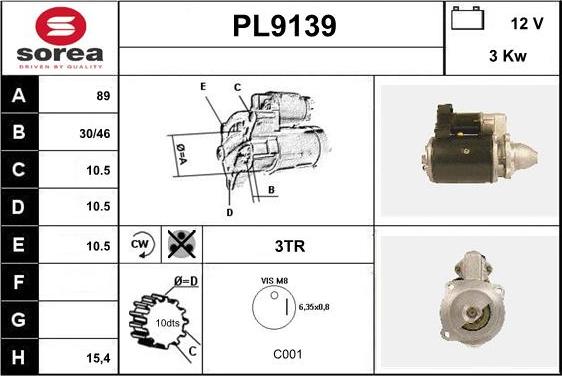 SNRA PL9139 - Стартер mashina-shop.ru