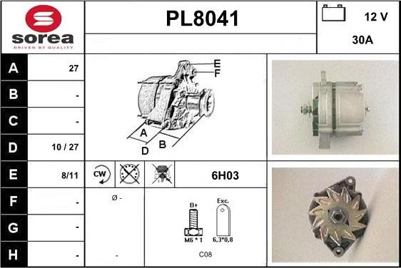 SNRA PL8041 - Генератор mashina-shop.ru