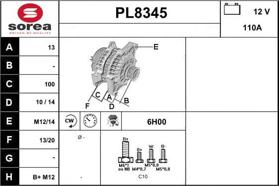 SNRA PL8345 - Генератор mashina-shop.ru