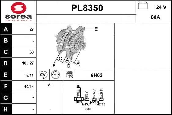 SNRA PL8350 - Генератор mashina-shop.ru