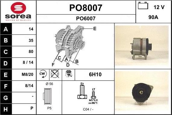 SNRA PO8007 - Генератор mashina-shop.ru