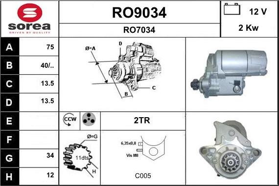 SNRA RO9034 - Стартер mashina-shop.ru