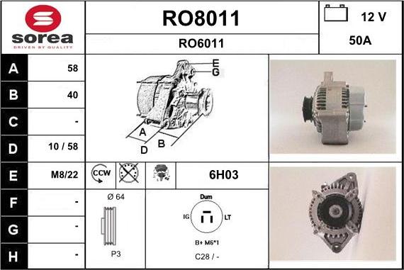 SNRA RO8011 - Генератор mashina-shop.ru