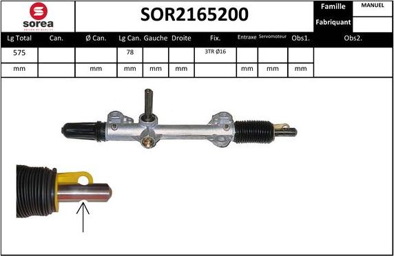 SNRA SOR2165200 - Рулевой механизм, рейка mashina-shop.ru