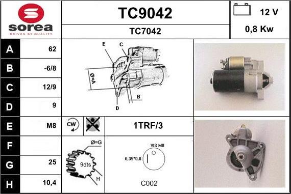 SNRA TC9042 - Стартер mashina-shop.ru