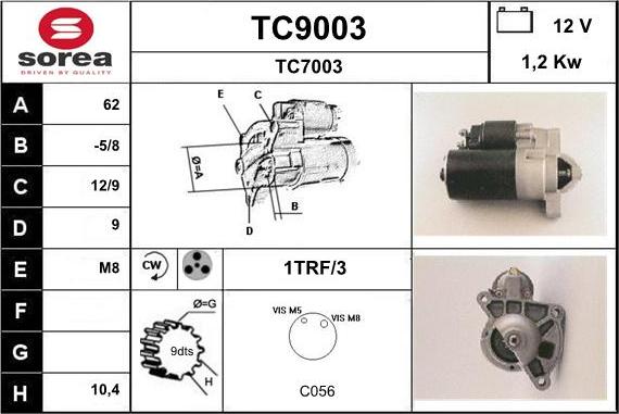 SNRA TC9003 - Стартер mashina-shop.ru