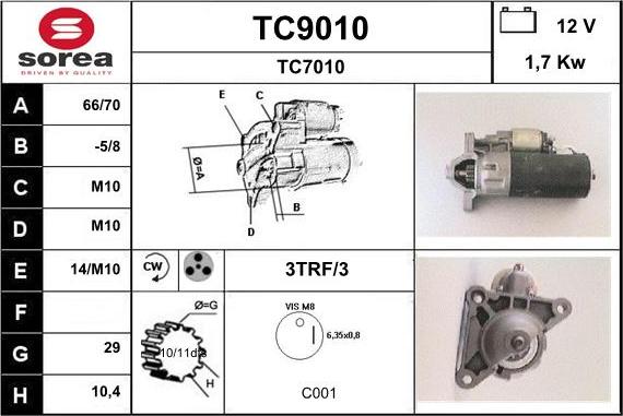 SNRA TC9010 - Стартер mashina-shop.ru