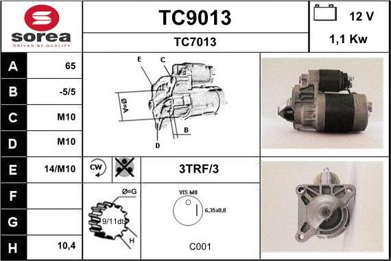 SNRA TC9013 - Стартер mashina-shop.ru