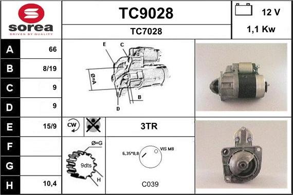 SNRA TC9028 - Стартер mashina-shop.ru