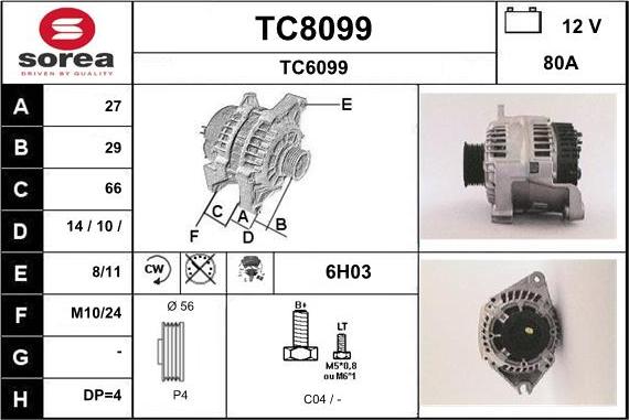 SNRA TC8099 - Генератор mashina-shop.ru