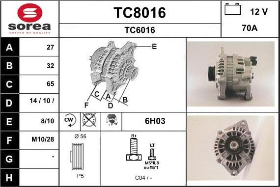 SNRA TC8016 - Генератор mashina-shop.ru