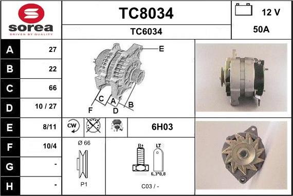 SNRA TC8034 - Генератор mashina-shop.ru