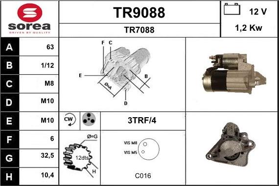 SNRA TR9088 - Стартер mashina-shop.ru