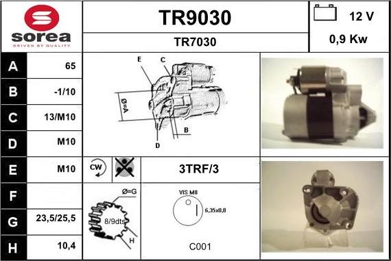 SNRA TR9030 - Стартер mashina-shop.ru