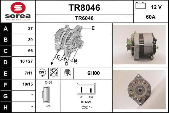 SNRA TR8046 - Генератор mashina-shop.ru