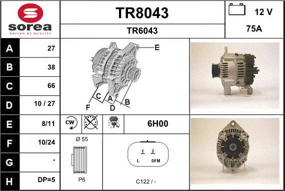 SNRA TR8043 - Генератор mashina-shop.ru