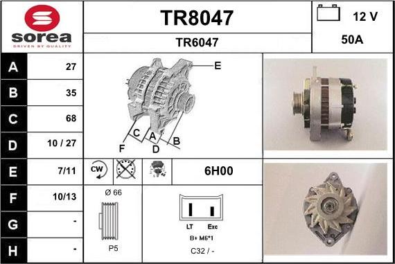 SNRA TR8047 - Генератор mashina-shop.ru