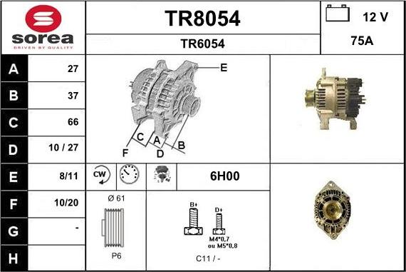 SNRA TR8054 - Генератор mashina-shop.ru