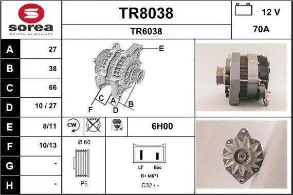 SNRA TR8038 - Генератор mashina-shop.ru