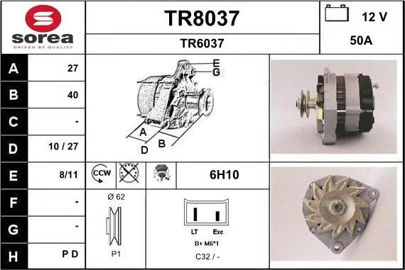 SNRA TR8037 - Генератор mashina-shop.ru