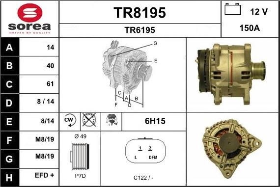 SNRA TR8195 - Генератор mashina-shop.ru