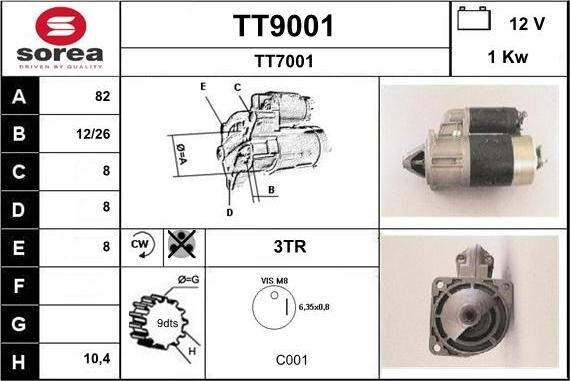 SNRA TT9001 - Стартер mashina-shop.ru