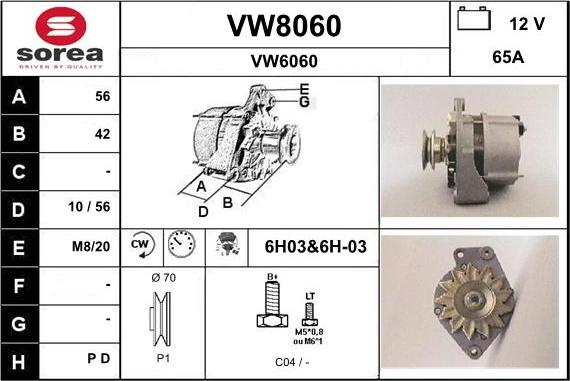 SNRA VW8060 - Генератор mashina-shop.ru