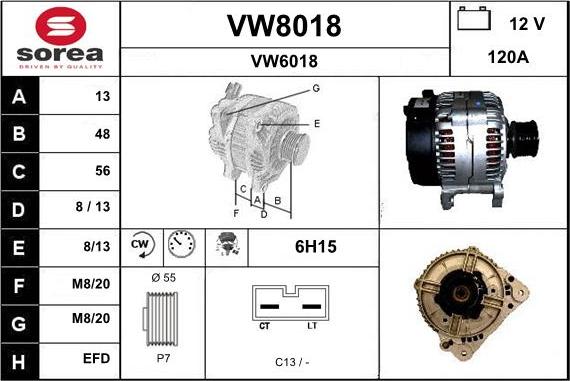 SNRA VW8018 - Генератор mashina-shop.ru