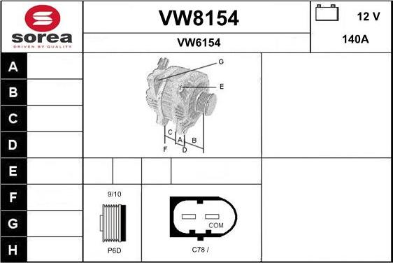 SNRA VW8154 - Генератор mashina-shop.ru