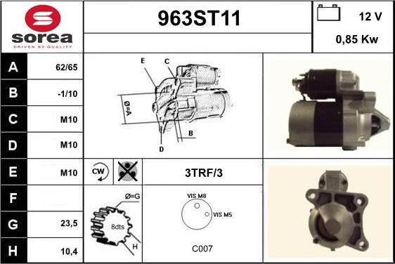 STARTCAR 963ST11 - Стартер mashina-shop.ru