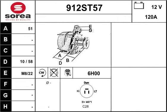 STARTCAR 912ST57 - Генератор mashina-shop.ru