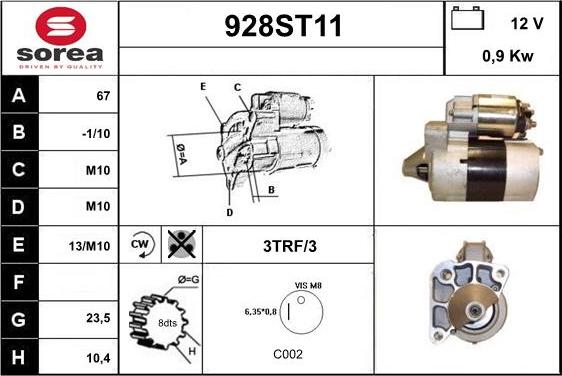 STARTCAR 928ST11 - Стартер mashina-shop.ru