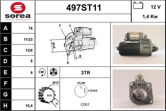 STARTCAR 497ST11 - Стартер mashina-shop.ru