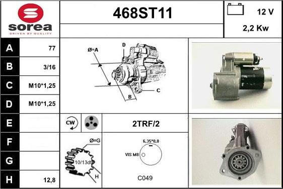 STARTCAR 468ST11 - Стартер mashina-shop.ru