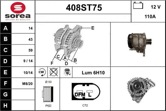 STARTCAR 408ST75 - Генератор mashina-shop.ru