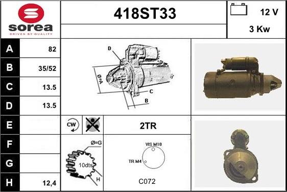 STARTCAR 418ST33 - Стартер mashina-shop.ru