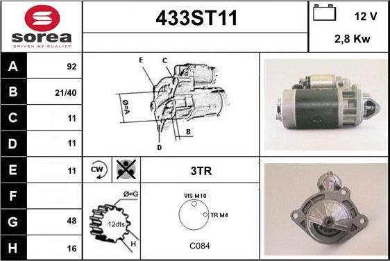 STARTCAR 433ST11 - Стартер mashina-shop.ru