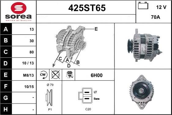 STARTCAR 425ST65 - Генератор mashina-shop.ru