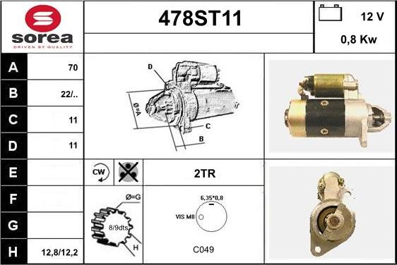 STARTCAR 478ST11 - Стартер mashina-shop.ru