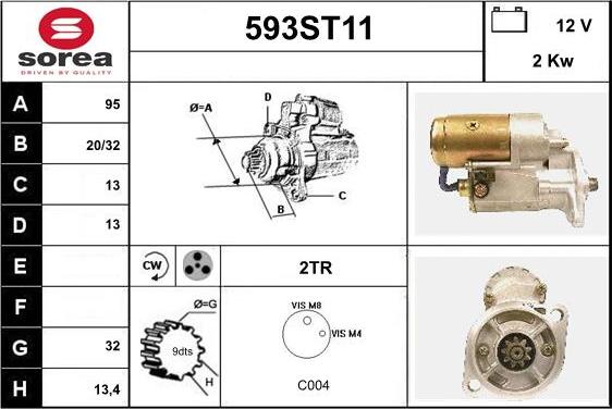 STARTCAR 593ST11 - Стартер mashina-shop.ru