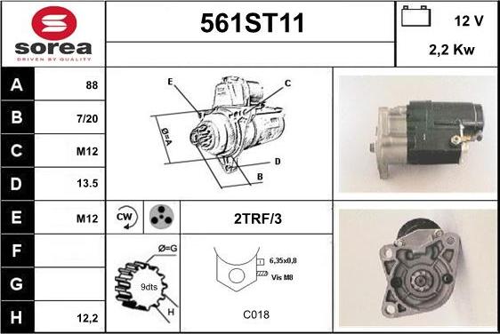 STARTCAR 561ST11 - Стартер mashina-shop.ru