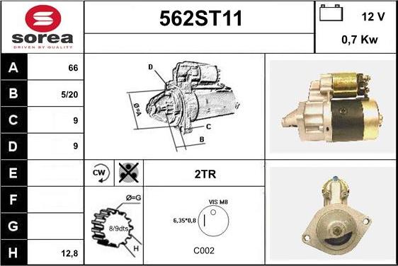 STARTCAR 562ST11 - Стартер mashina-shop.ru