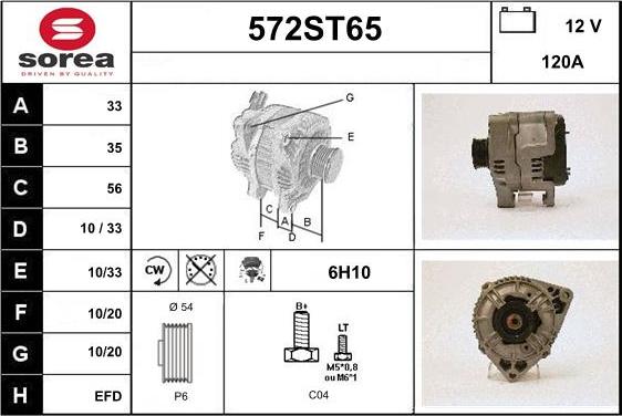 STARTCAR 572ST65 - Генератор mashina-shop.ru