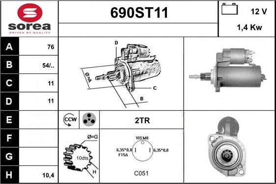 STARTCAR 690ST11 - Стартер mashina-shop.ru