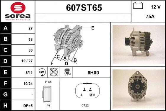 STARTCAR 607ST65 - Генератор mashina-shop.ru