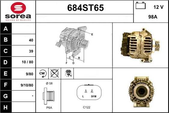 STARTCAR 684ST65 - Генератор mashina-shop.ru