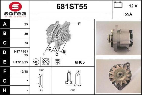 STARTCAR 681ST55 - Генератор mashina-shop.ru